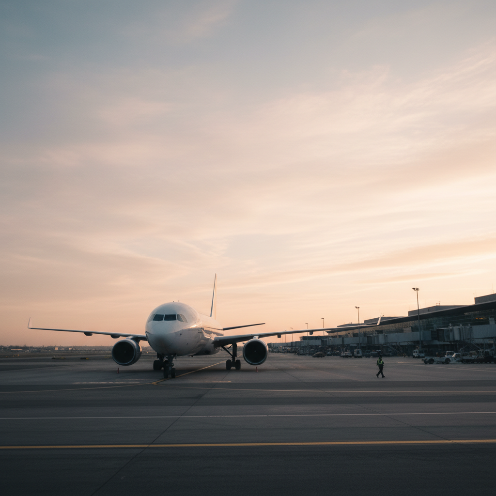 Avion de pasageri pe pistă — operatorul Air Serbia