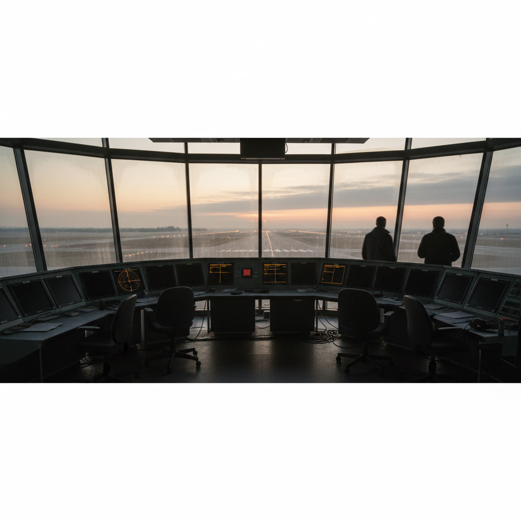 Empty air traffic control tower — controllers strike