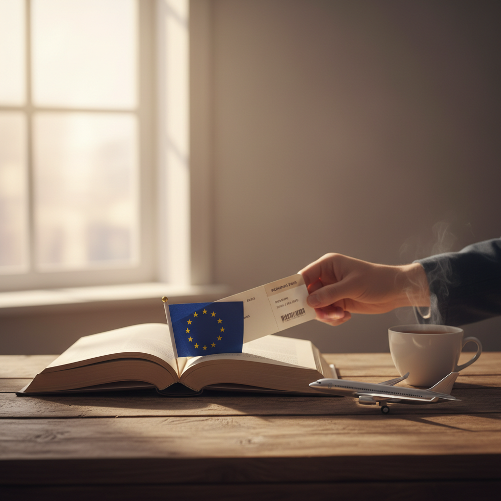 Passenger rights — book with EU flag