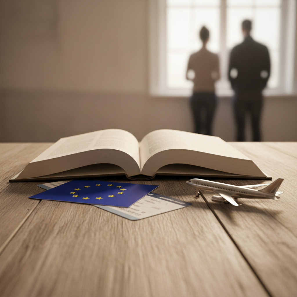 Passenger rights — book with EU flag
